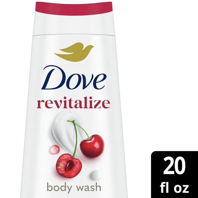 Dove Body Wash for Women Moisturizing Revitalize Cherry & Chia Milk Cleanser, 20 oz