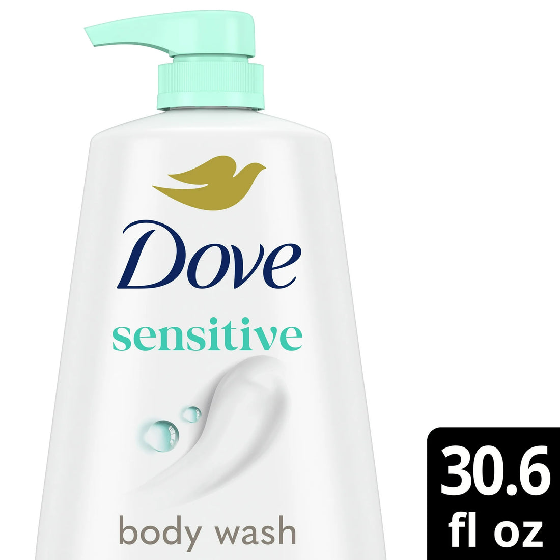 Dove Moisturizing Liquid Body Wash for Women Sensitive Skin Hypoallergenic, 30.6 oz with Pump