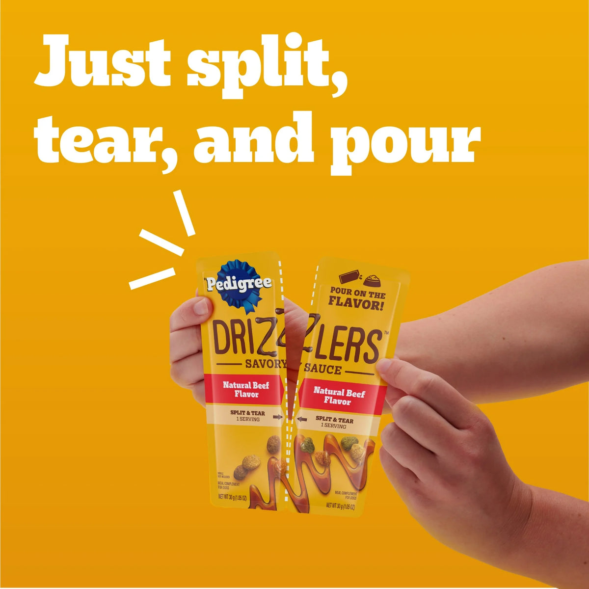 Pedigree Drizzlers Savory Sauce Multipack Wet Dog, 2.1 Oz Twin Pouches, 8-Pack
