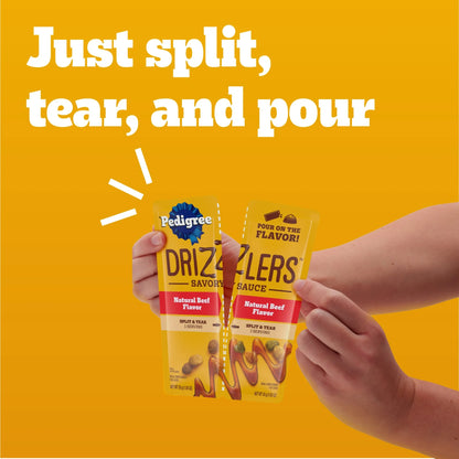 Pedigree Drizzlers Savory Sauce Multipack Wet Dog, 2.1 Oz Twin Pouches, 8-Pack