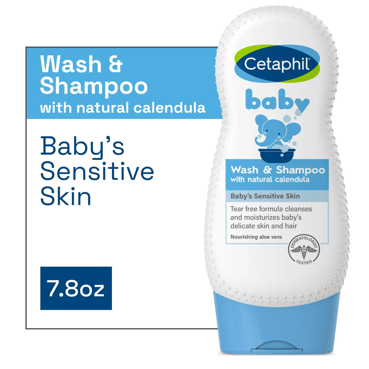 Cetaphil Baby Moisturizing Aloevera Body Wash and Shampoo, Organic Calendula, 7.8 fl oz