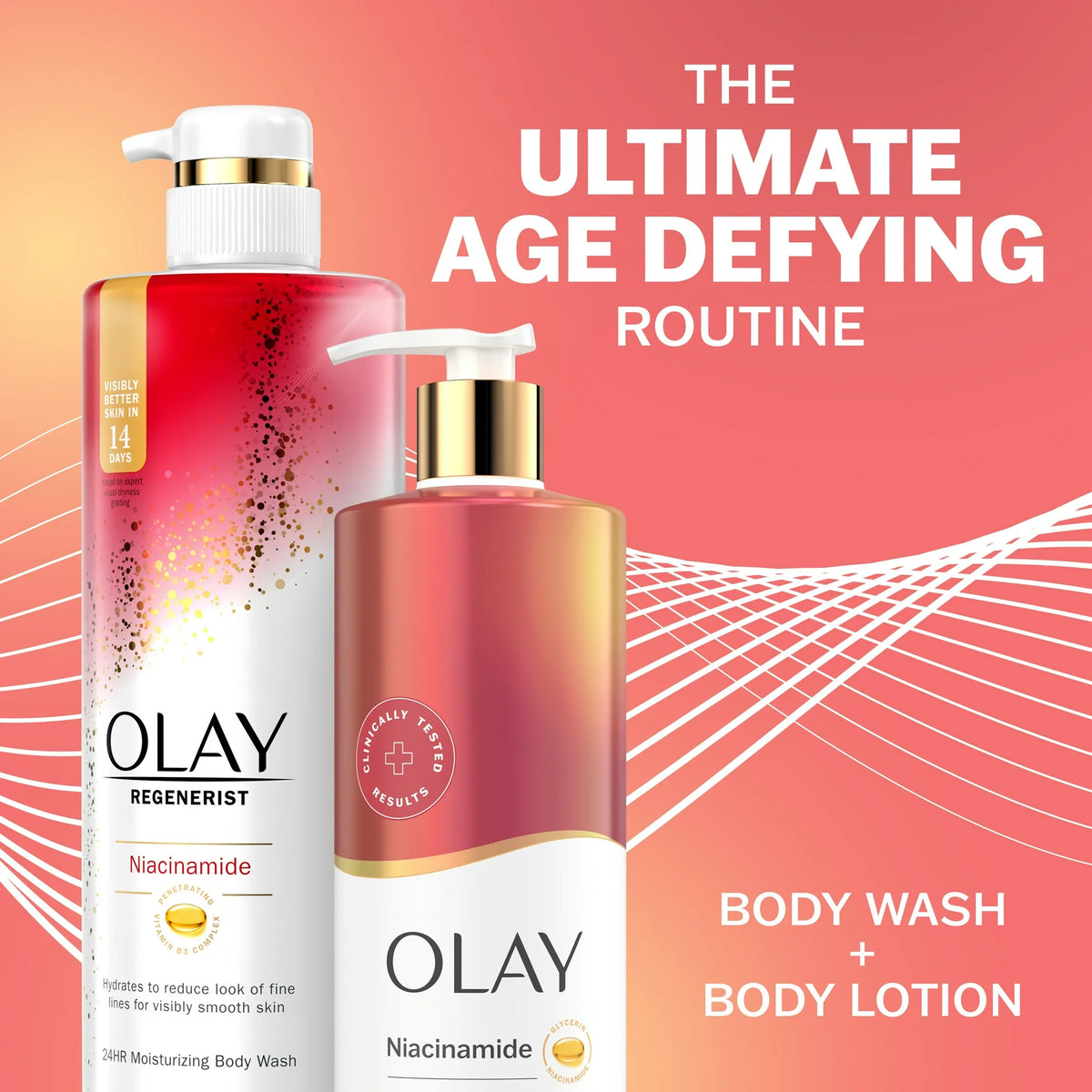 Olay Age Defying Body Lotion for Women, Niacinamide, 17 fl Oz.