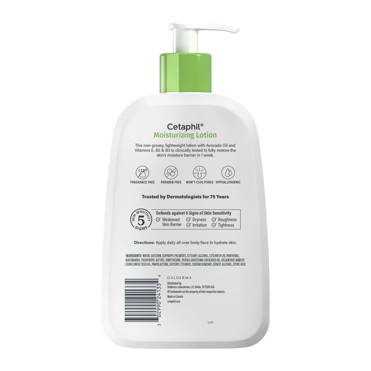 Cetaphil Moisturizing Face and Body Lotion for Normal to Dry Skin, Hydrating Fragrance Free, 16 fl oz