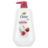 Dove Body Wash for Women Moisturizing Revitalizante Cherry & Chia Milk Cleanser All Skin, 30.6 oz with Pump