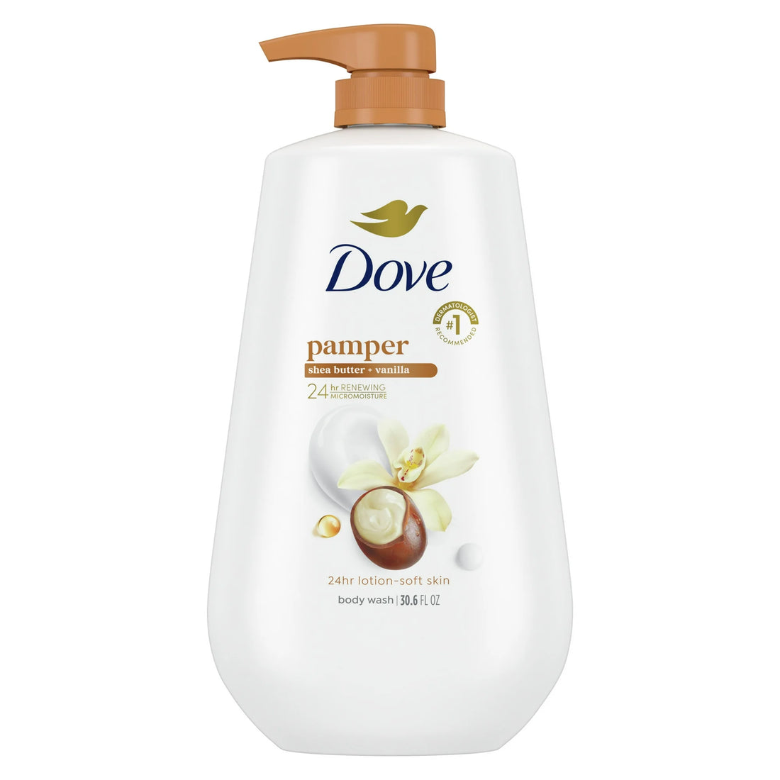 Dove Pampering Gentle Body Wash for Women Shea Butter &amp; Vanilla, 30 fl oz