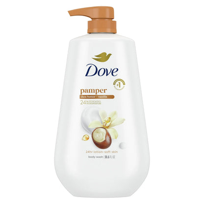 Dove Pampering Gentle Body Wash for Women Shea Butter &amp; Vanilla, 30 fl oz