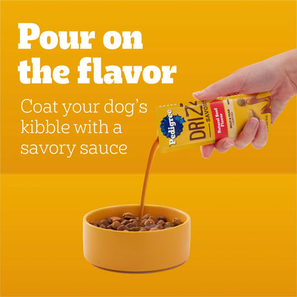 Pedigree Drizzlers Savory Sauce Multipack Wet Dog, 2.1 Oz Twin Pouches, 8-Pack