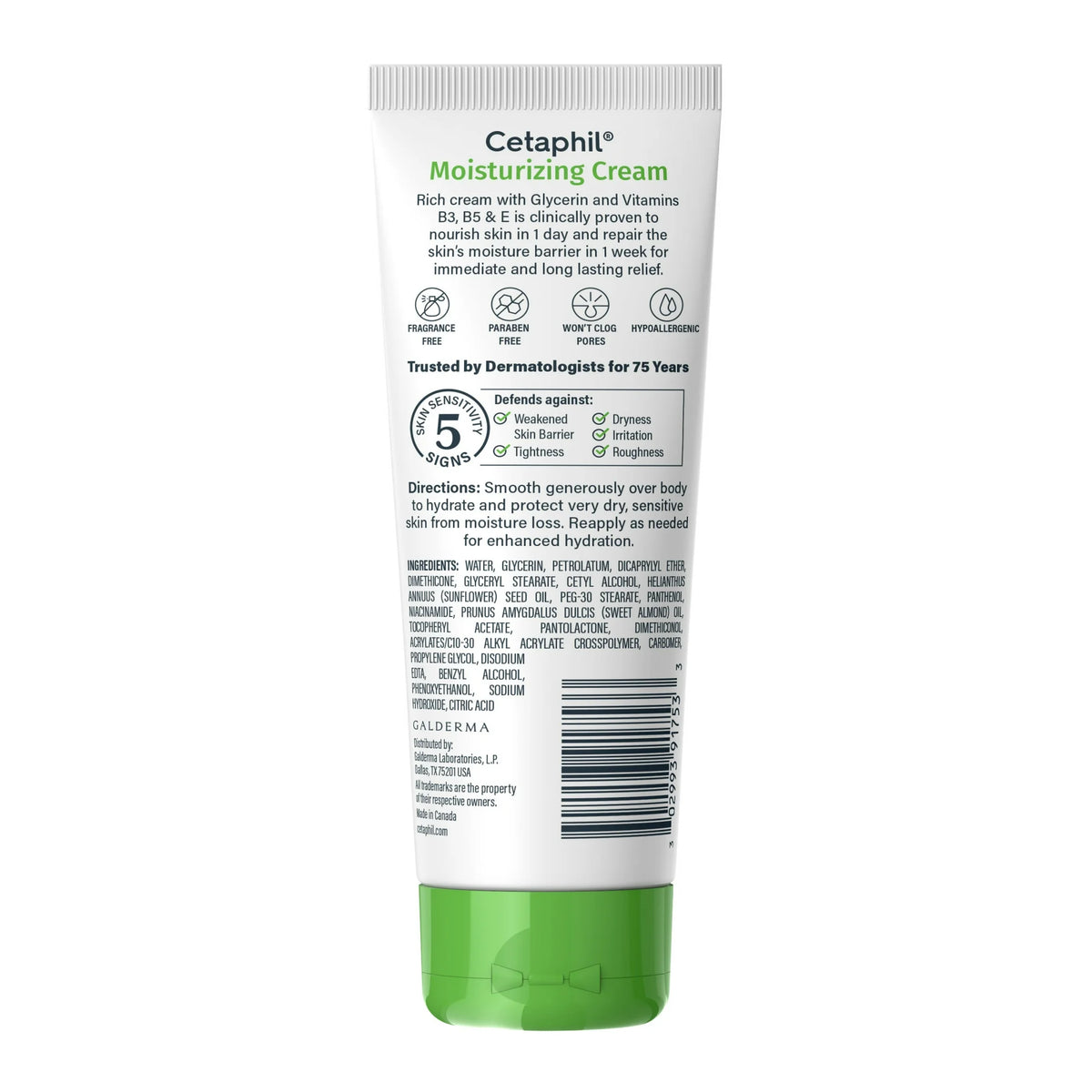 Cetaphil Travel Size Moisturizing Cream for Very Dry to Dry Skin, Unscented, 3 fl oz