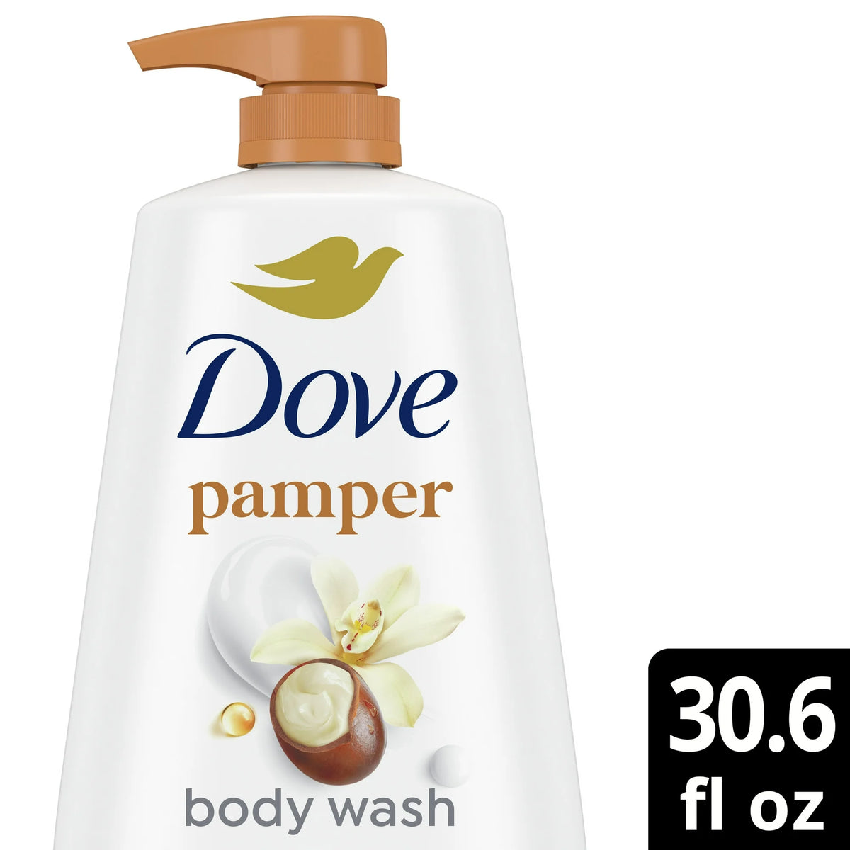 Dove Pampering Gentle Body Wash for Women Shea Butter &amp; Vanilla, 30 fl oz