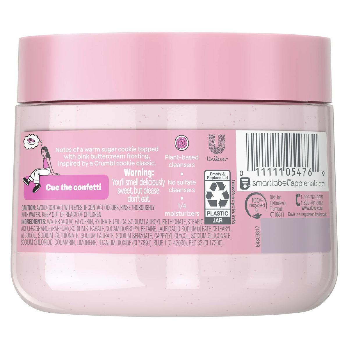 Dove Crumbl Exfoliating Body Scrub Confetti Cake, 15 oz