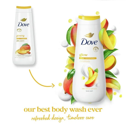 Dove Glowing Gentle Body Wash for Women Mango &amp; Almond Butter, 20 oz