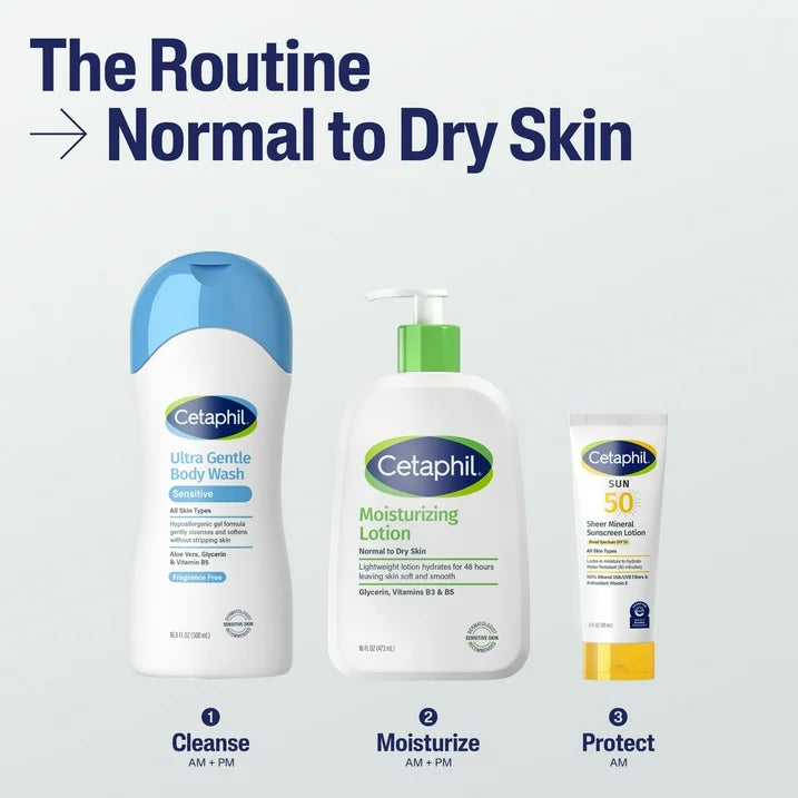Cetaphil Moisturizing Lotion Hydrating Lotion for All Skin Types, Sensitive Skin, 4 oz