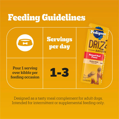 Pedigree Drizzlers Savory Sauce Multipack Wet Dog, 2.1 Oz Twin Pouches, 8-Pack