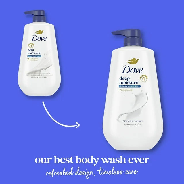Dove Deep Moisture Liquid Body Wash with Pump Nourishing for Dry Skin 30.6 oz